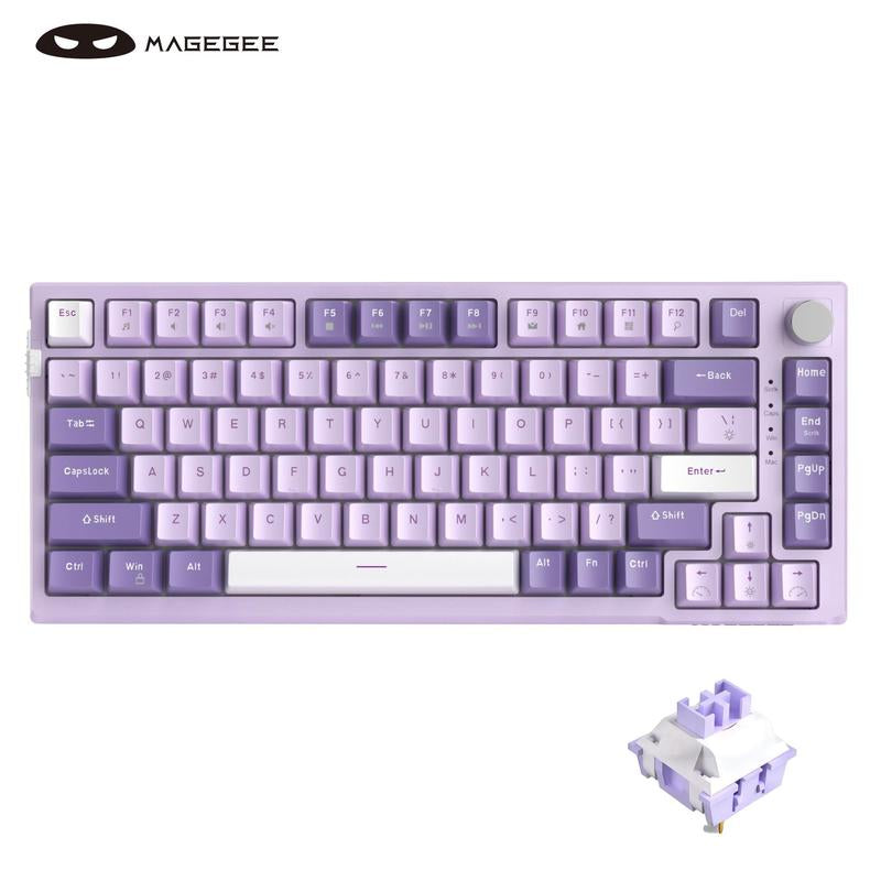 Magegee SKY81 75% Mechanical Gaming Keyboard, Gasket Hot Swappable Wired Custom Keyboard with 5-Layer Sound Dampening, RGB Backlit Keyboard for Win MAC