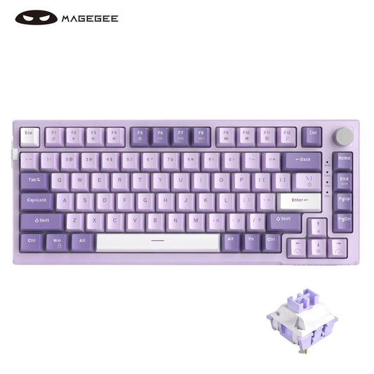 Magegee SKY81 75% Mechanical Gaming Keyboard, Gasket Hot Swappable Wired Custom Keyboard with 5-Layer Sound Dampening, RGB Backlit Keyboard for Win MAC