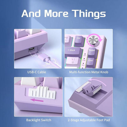 Magegee SKY81 75% Mechanical Gaming Keyboard, Gasket Hot Swappable Wired Custom Keyboard with 5-Layer Sound Dampening, RGB Backlit Keyboard for Win MAC